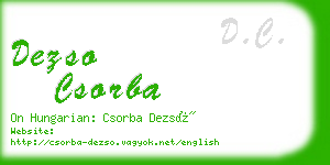 dezso csorba business card